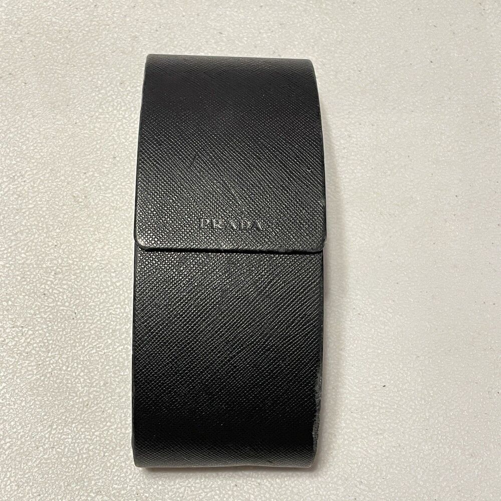 Prada Sunglasses 6"x2"x2.5” Hard Case - Black Magnetic Lid